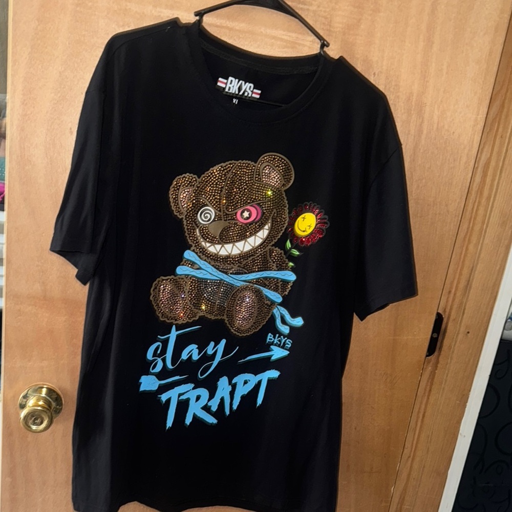 BKYS XL Black and Blue Short Sleeve Graphic Tee